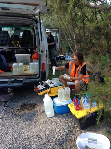 The 4WD mobile laboratory used for field processing.